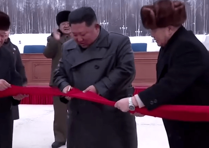  The warning came as Kim officially opened the new city and 'socialist utopia' of Samjiyon