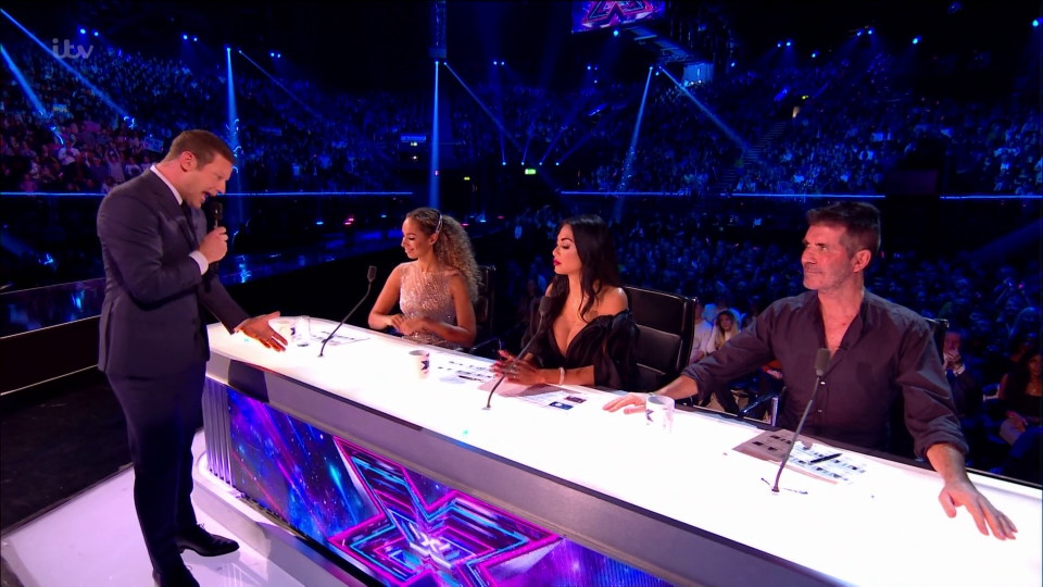 Dermot O’Leary returned to host X Factor: The Band this week with judges Leona Lewis, Nicole Scherzinger and head honcho Simon Cowell