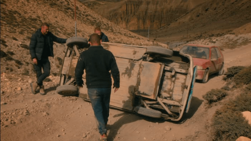  The men ended up abandoning the car at the roadside