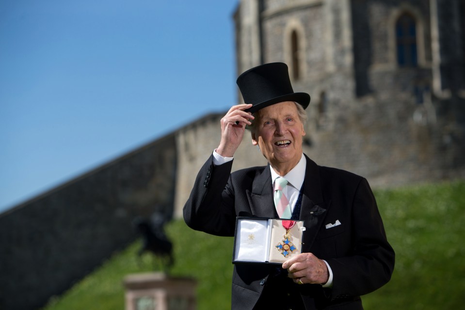  Entertainer Nicholas Parsons with his Commander of the Order of the British Empire