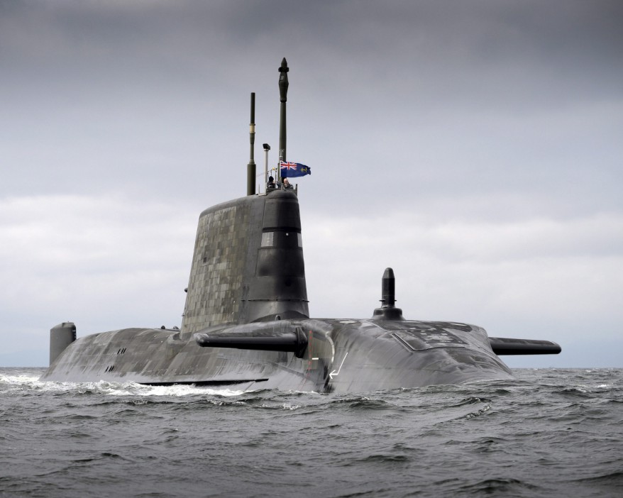  A Royal Navy attack submarine armed with Tomahawk cruise missiles is in position to strike Iran