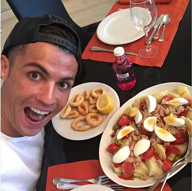 Fish and salad are an integral part of Ronaldo's diet