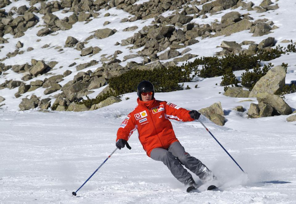  Schumacher suffered a brain injury when he fell and hit his head on a rock while skiing