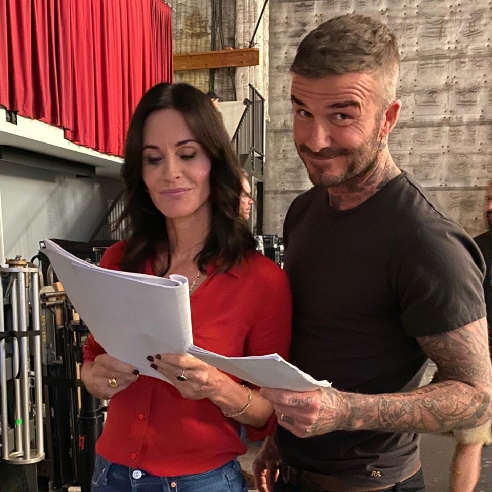 David was seen going through his lines with his co-star backstage