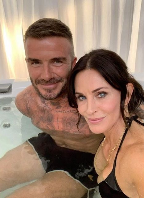 David and Courtney were also seen sharing a Jacuzzi during filming