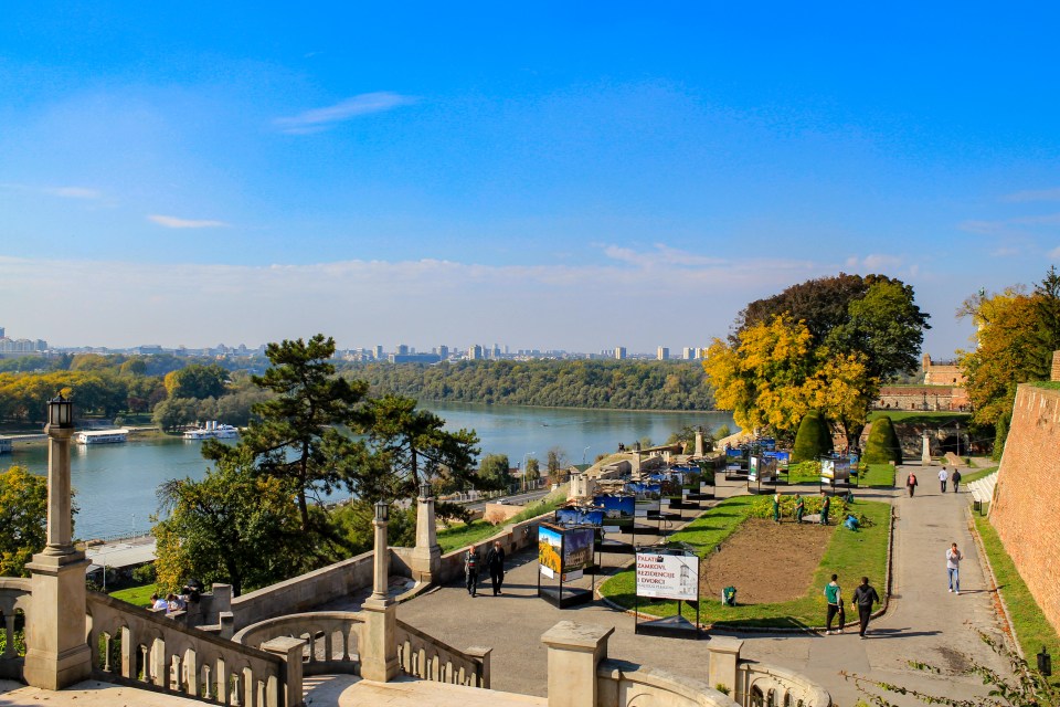 Danube and Sava river view from Kalemegdan Castle, Belgrade