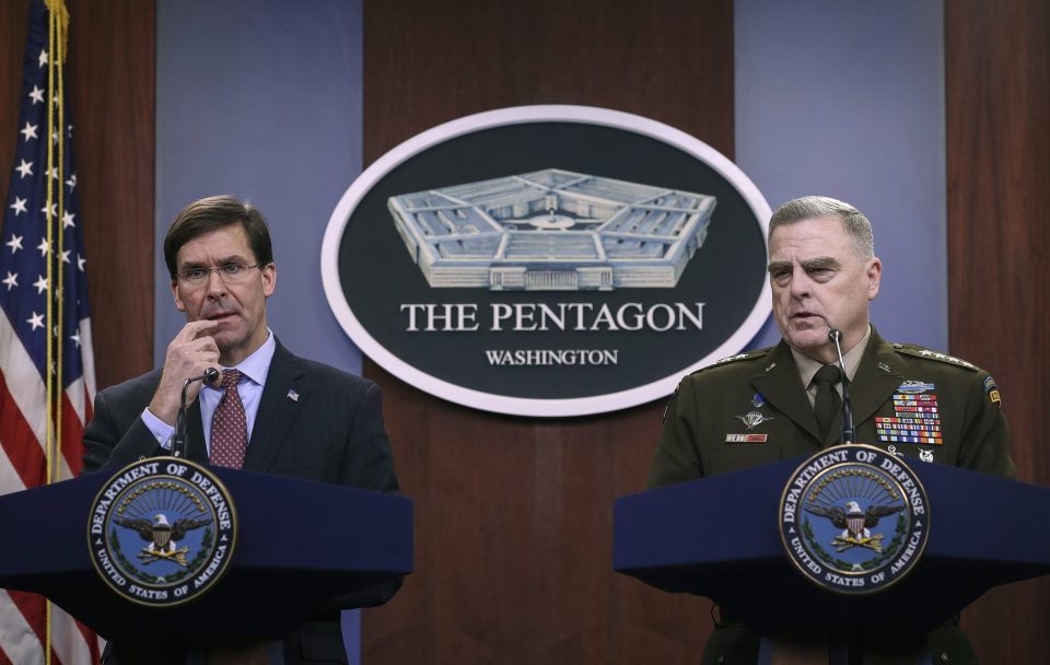  Secretary of Defense Mark Esper and Chairman of the Joint Chiefs of Staff Army Gen. Mark Milley both clarified that US troops are not withdrawing from Iraq