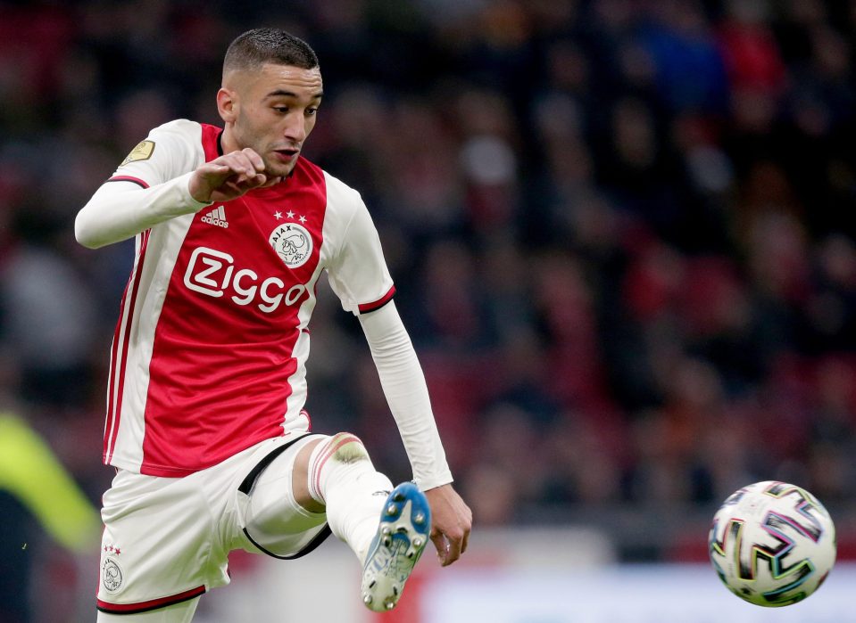  Ajax are prepared to sell Hakim Ziyech for £42.5m which could tempt Arsenal to make a move