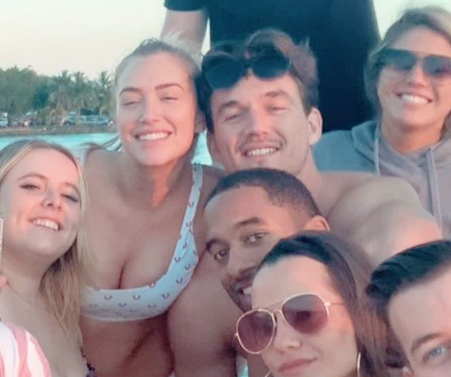  Stassie, in the white bikini, spent New Year's Day with Tyler and other pals on a yacht