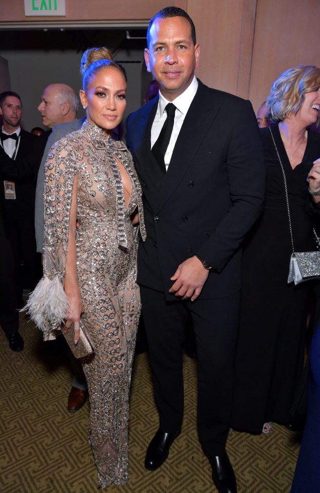  The actress with partner Alex Rodriguez after she won an award at The Palm Springs International Film Festival