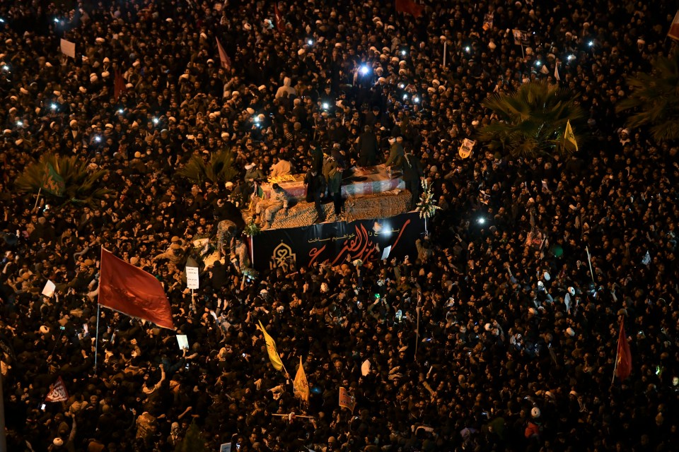  Mourners gathered in the northern city of Qom tonight to mourn the general