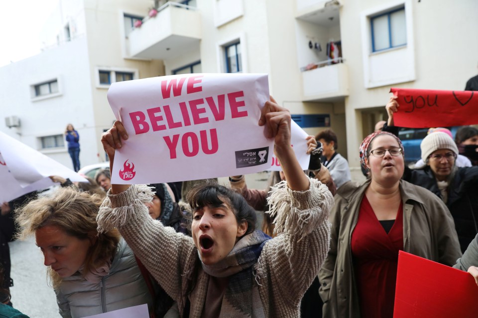 Protesters gathered in the UK and Cyprus ahead of her sentencing