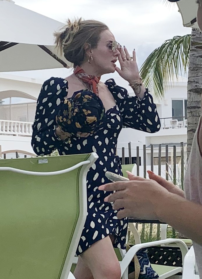  Adele was on holiday in a posh resort in the Caribbean