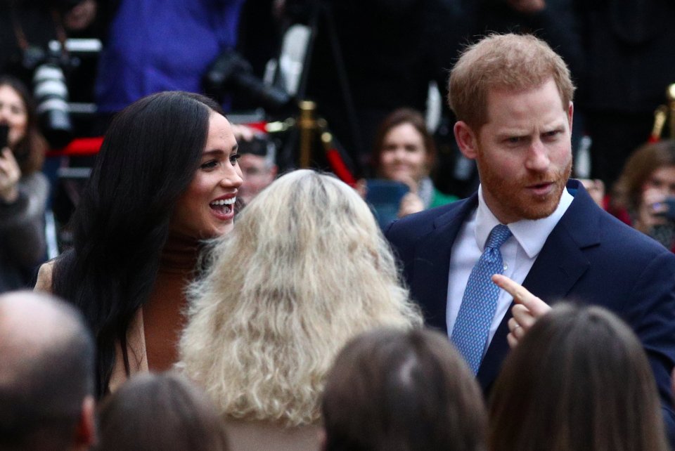  Meghan laughs as Prince Harry makes a joke while talking to the crowds