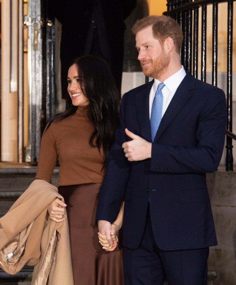  The couple looked happy with how their day had gone as they left Canada House