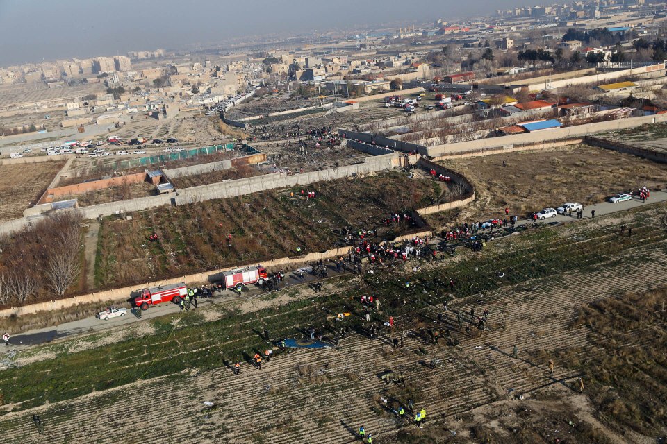  The scorched crash site is seen form air air after the plane slammed into the ground