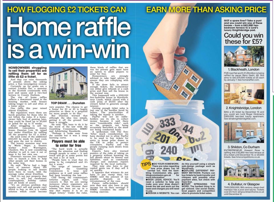  Three years ago the prospects for house raffles looked brighter