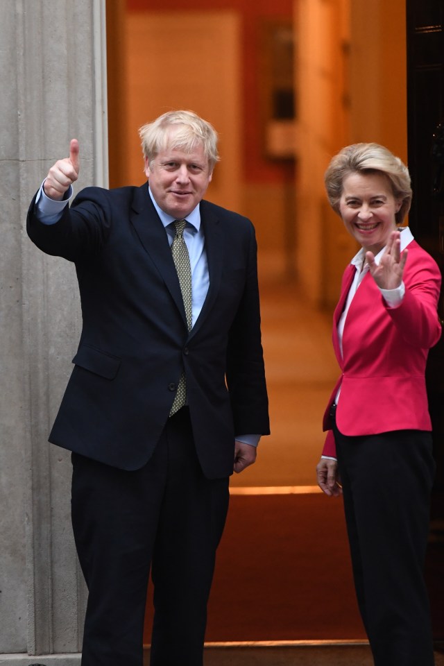  Boris Johnson with the EU Commission chief Ursula von der Leyen last month