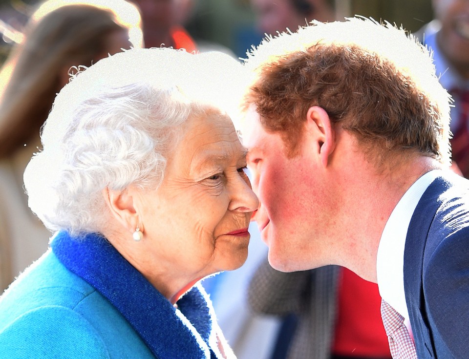  Prince Harry is pictured here with his grandmother the Queen, who this week agreed he could go live in Canada and step back from life as a royal