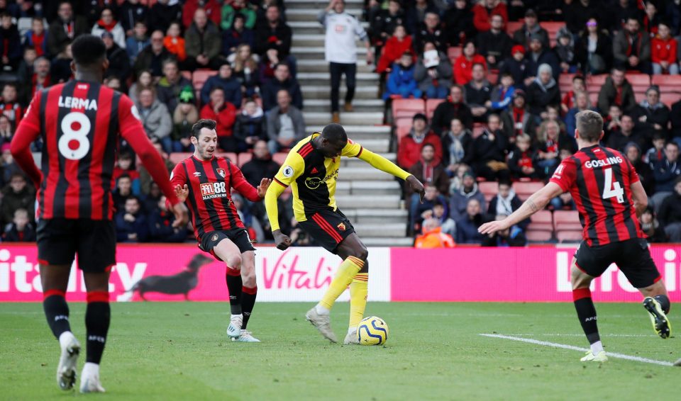  Frenchman Abdoulaye Doucoure hit the opener as the Hornets leapfrogged Bournemouth with a fine 3-0 away win at the Cherries