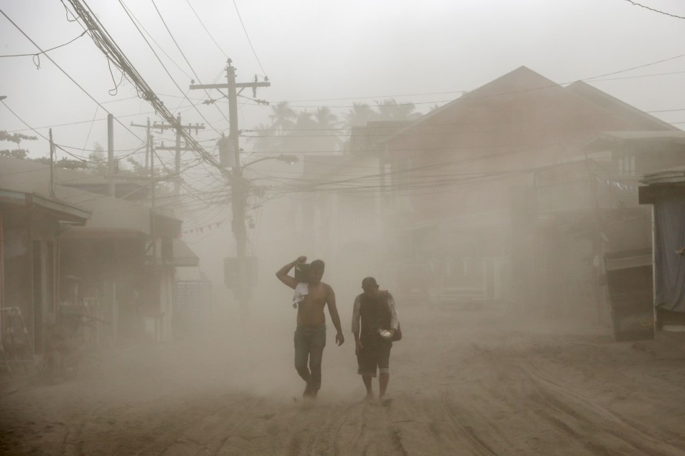 Towns and villages were covered in ash from the massive eruption