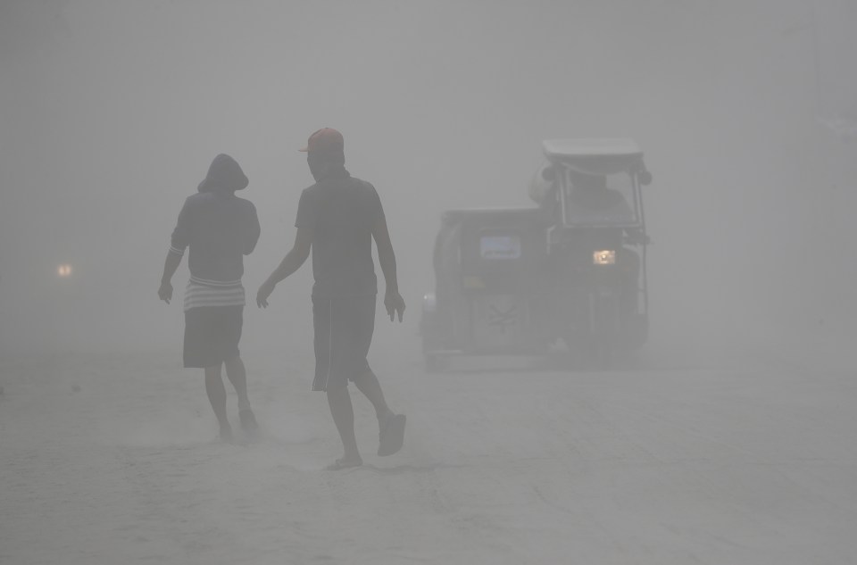 Some were unable to flee because of the bad visibility caused by the ash