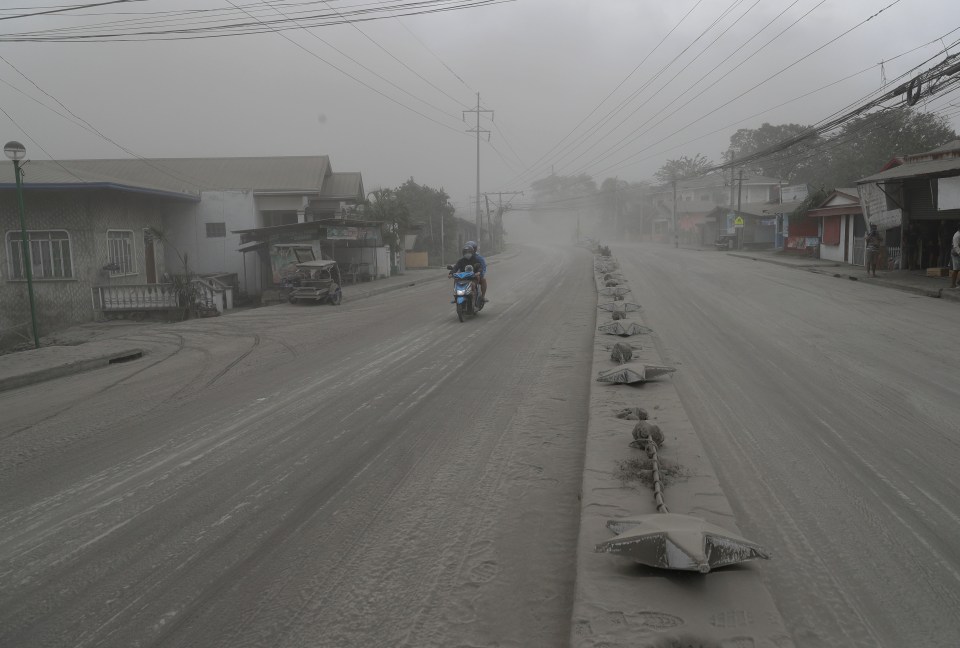 Towns were left deserted after being blanketed by volcanic ash