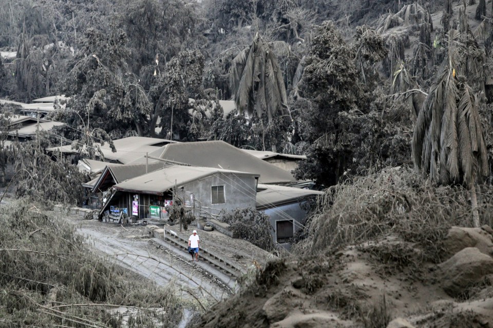 Talisay, Batangas Province, was left covered in ash