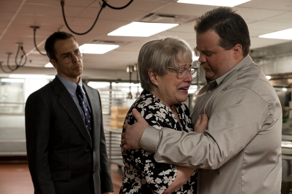  Sam Rockwell, from left, Kathy Bates and Paul Walter Hauser in a scene from Richard Jewell