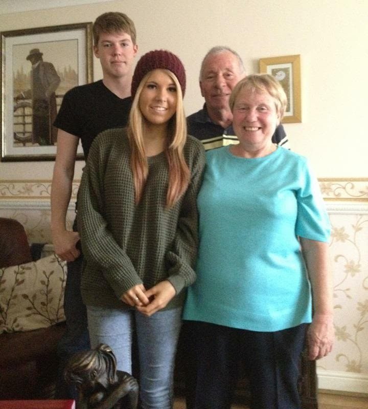  Joy's kids, Ruth and Shaun, pose beside their beloved grandparents