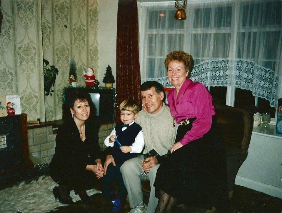  The couple are pictured with Lynne and their grandson in happier times