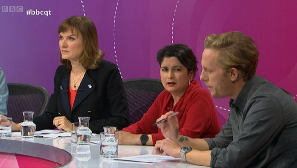  Fox was one of the panellists on Question Time last night