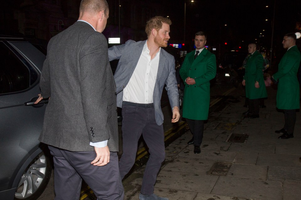 Harry popped into The Ivy in West London on Sunday night after the Queen made him drop his HRH title