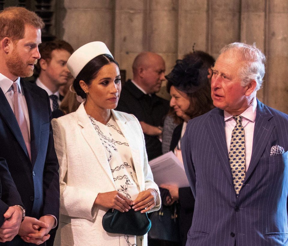  Prince Charles speaks to Harry and Meghan at the Commonwealth Day service at Westminster Abbey last year