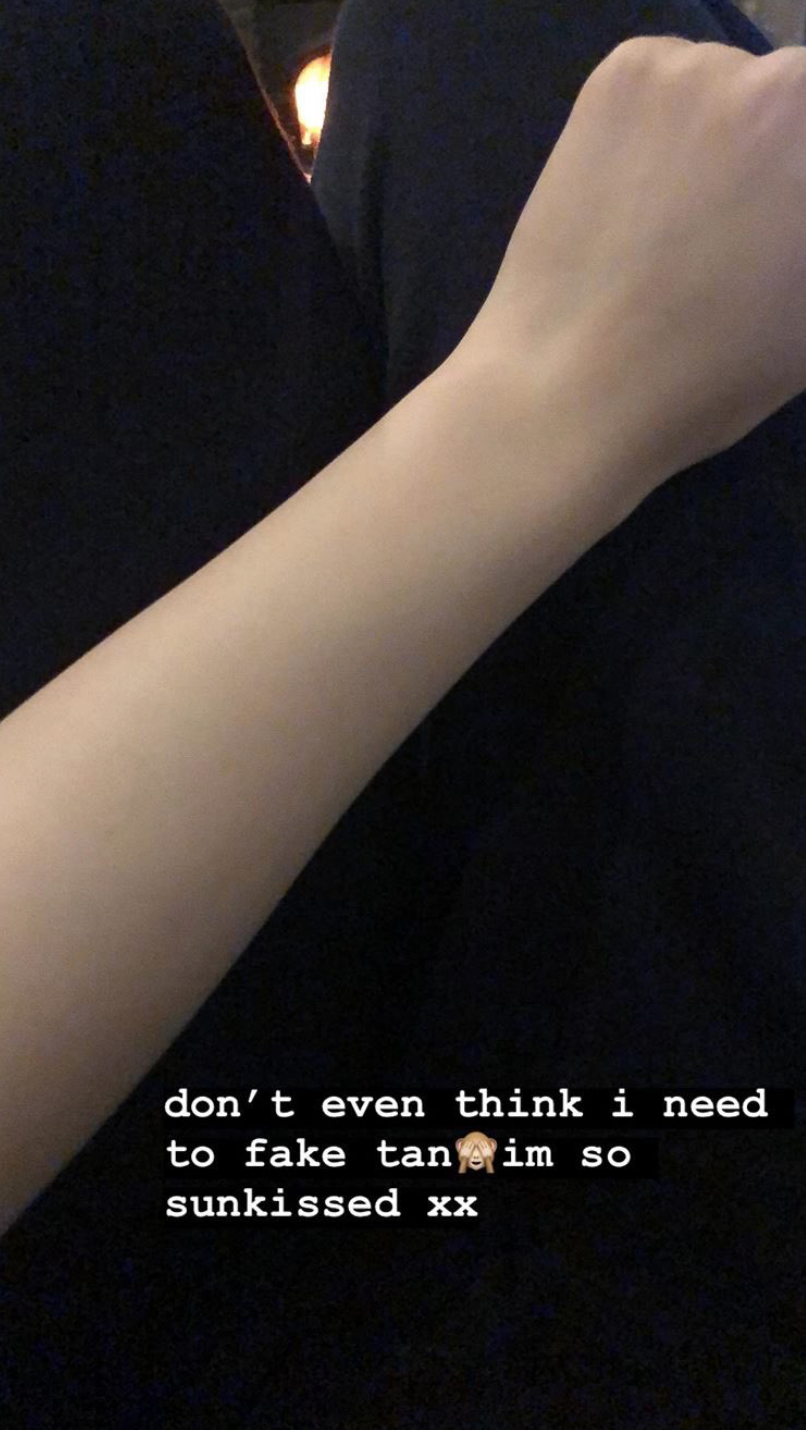 The beauty whizz shared a photo of her arm before her regime