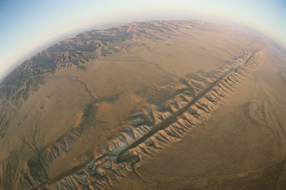 San Andreas Fault,California, USA, aerial view