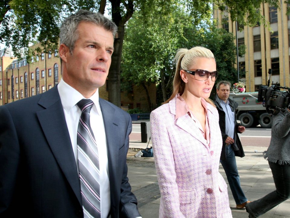  She is pictured outside court with her lawyer during her drink-driving case