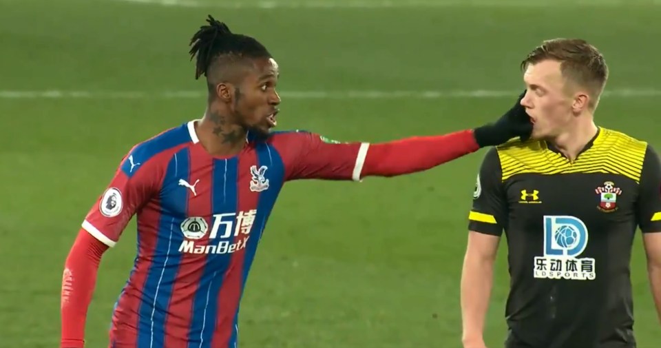  Wilfried Zaha will face no further action after he appeared to poke James Ward-Prowse in the eye