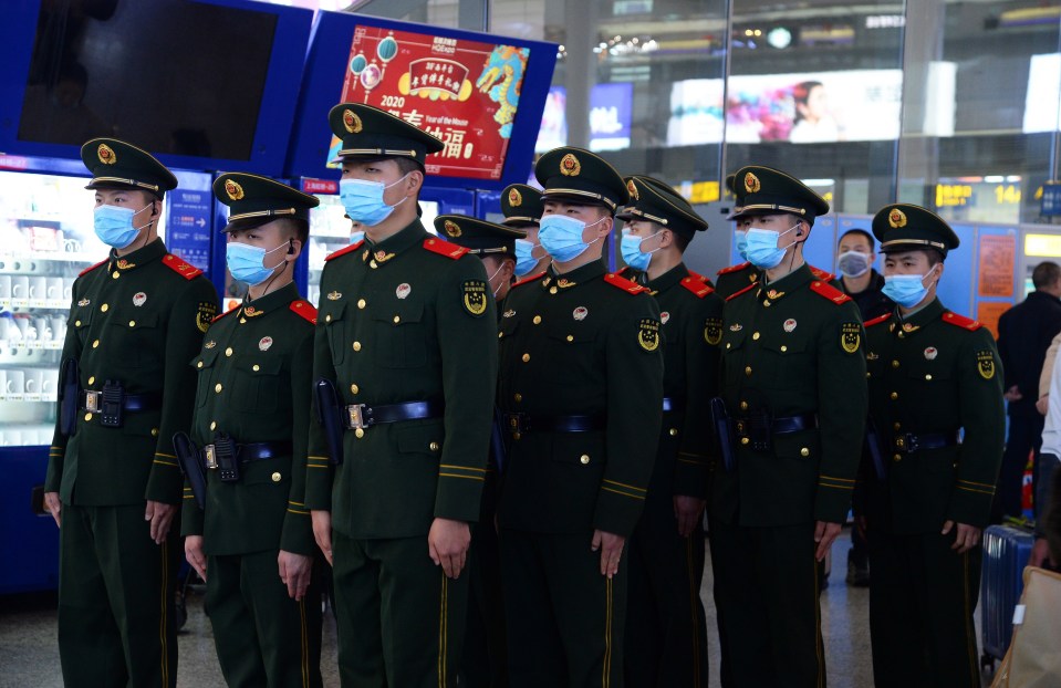  Paramilitary police at Hongqiao station in Shanghai