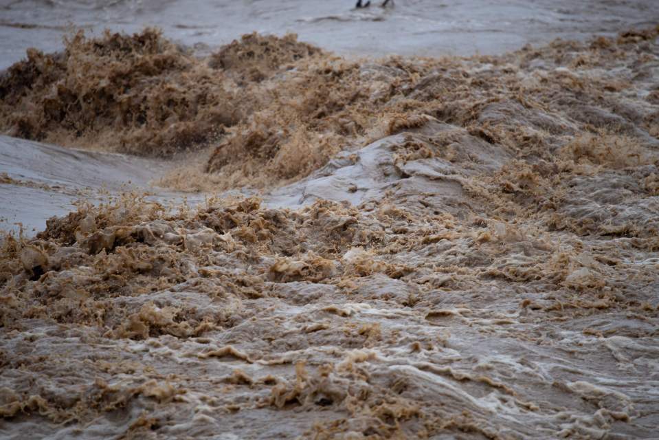  A flooded field is pictured in Malgrat de Mar, near Girona