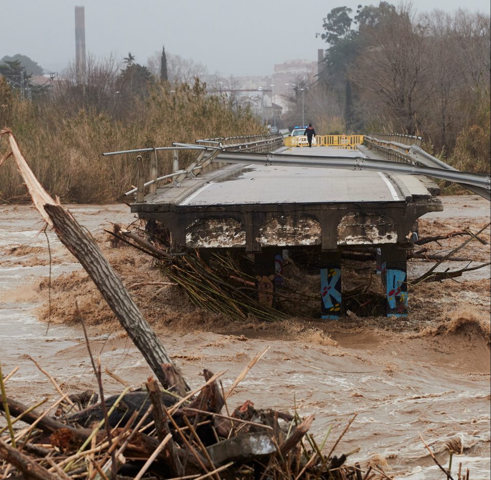  A collapsed bridge in Malgrat de Mar, near Barcelona