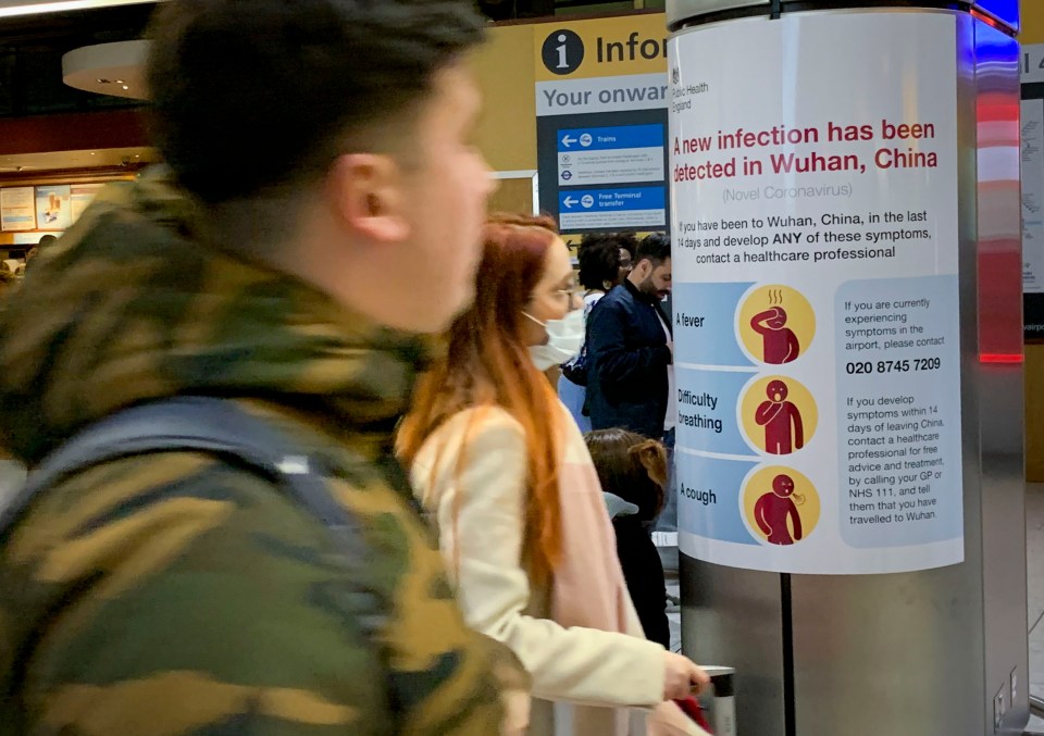  Health warnings have been posted around the UK's airports