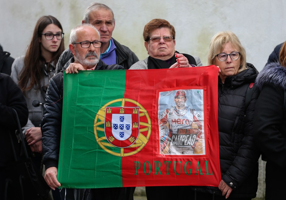  Locals pay their respects to Paulo Goncalves who passed away in the same race