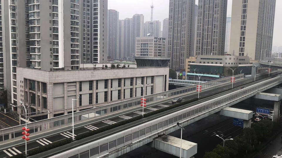  A nearly-deserted expressway is seen in Wuhan on Friday, January 24 as the city is still on lockdown