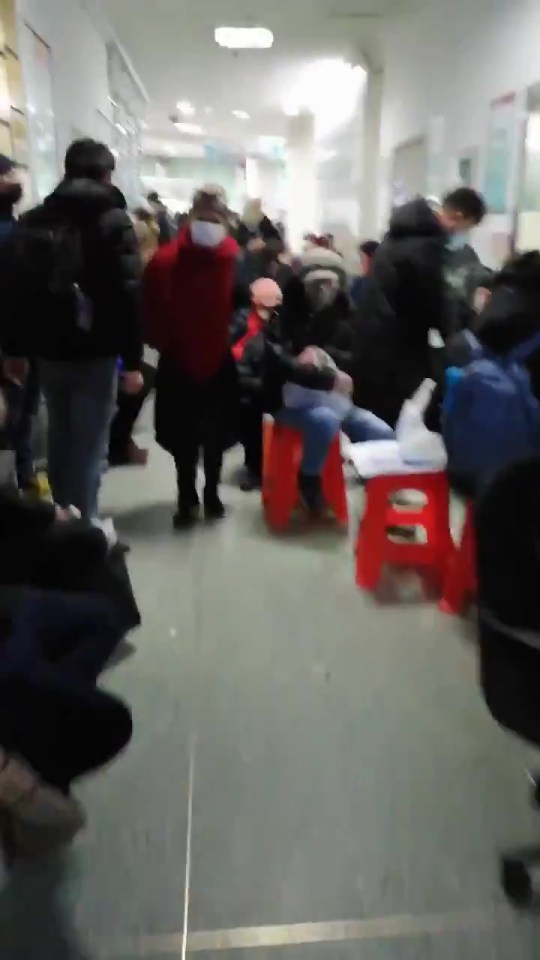 More distressing footage shows over-crowded hallways in a hospital