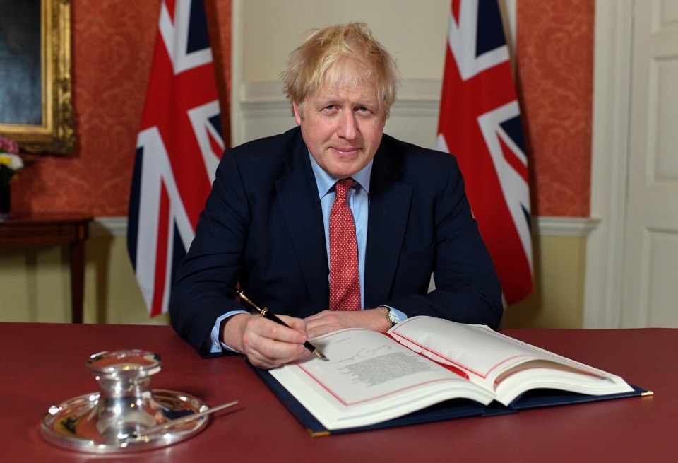  Boris Johnson puts pen to paper on the Brexit deal