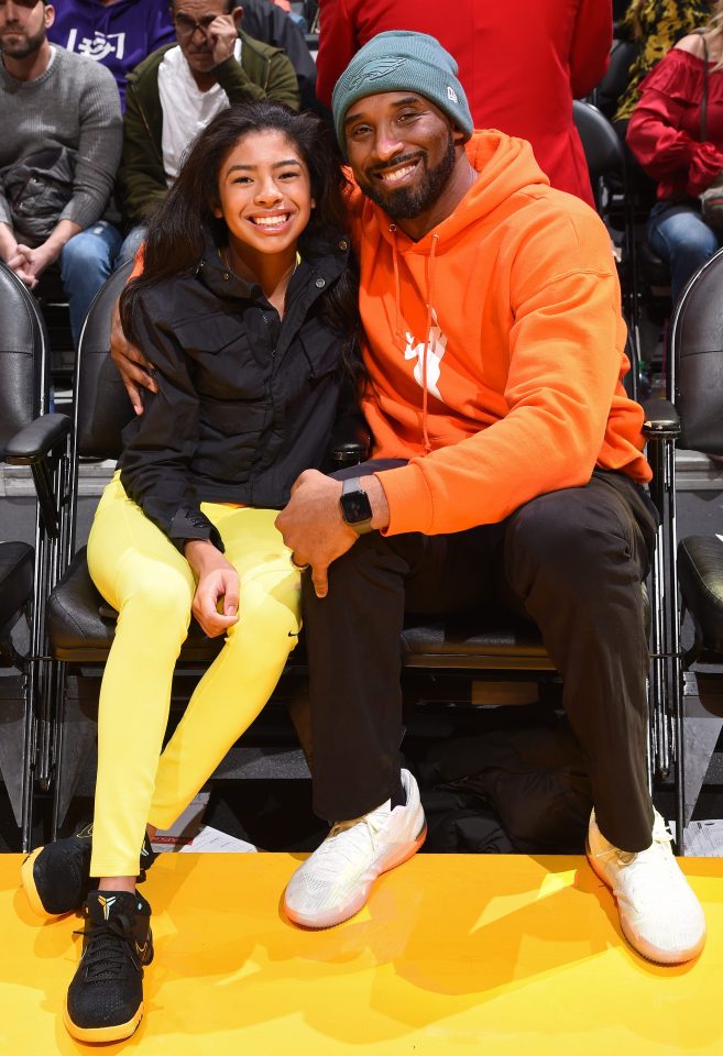  The father and daughter attend the game between the Lakers and the Dallas Mavericks last month