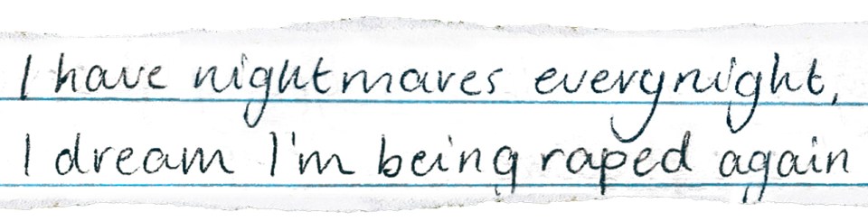 She also showed extracts from her heartbreaking prison diary, telling of her nightmares and PTSD diagnosis