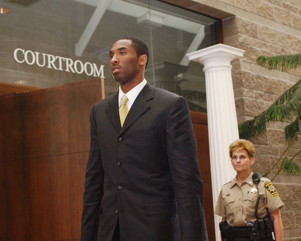  Bryant leaves court in Colorado in April 2004 after being accused of sexual assault