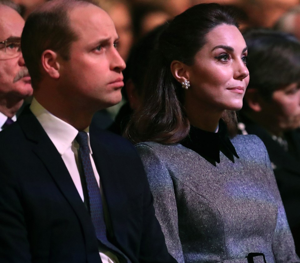 The Duchess, sitting beside Prince William, fought back tears at the event commemorating the 75th anniversary of the liberation of  Auschwitz-Birkenau 